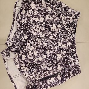 Lululemob Floral Black and White Shorts